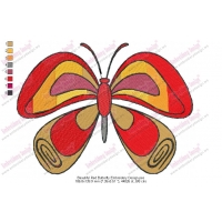 Beautiful Red Butterfly Embroidery Design